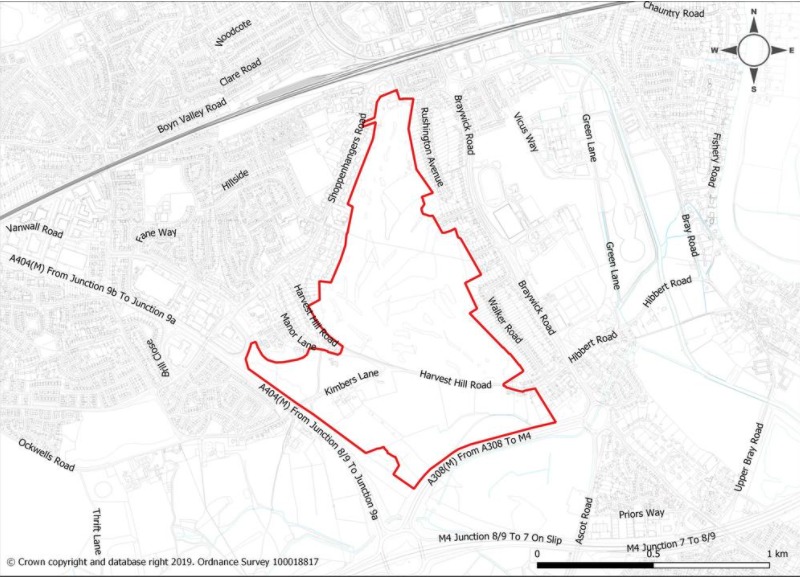 Layout of Maidenhead golf course site where a builk of affordable homes will be built